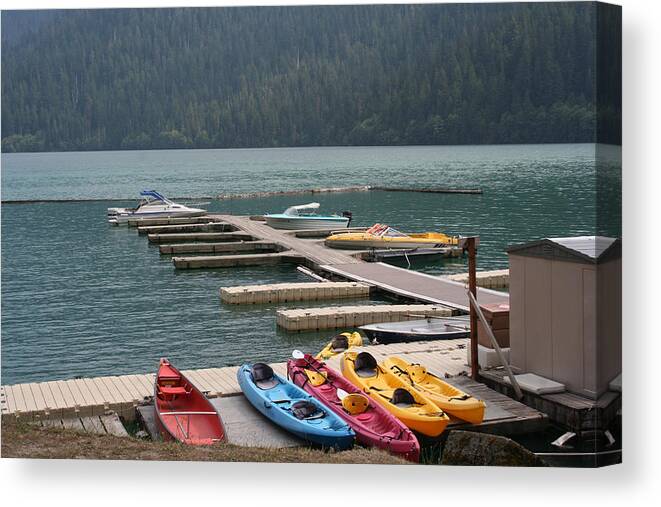 Lake Canvas Print featuring the photograph Mt. Baker lake LA3010 by Mary Gaines