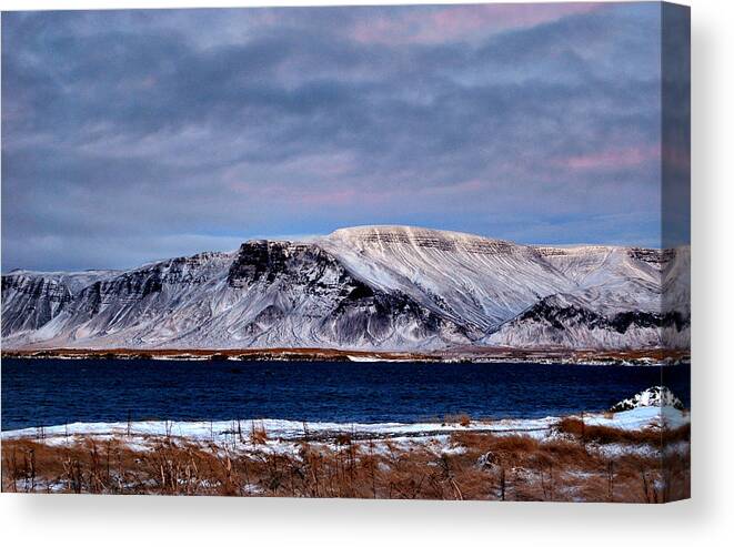 Iceland Landscape Canvas Print featuring the photograph Mt. Esja by Marilynne Bull