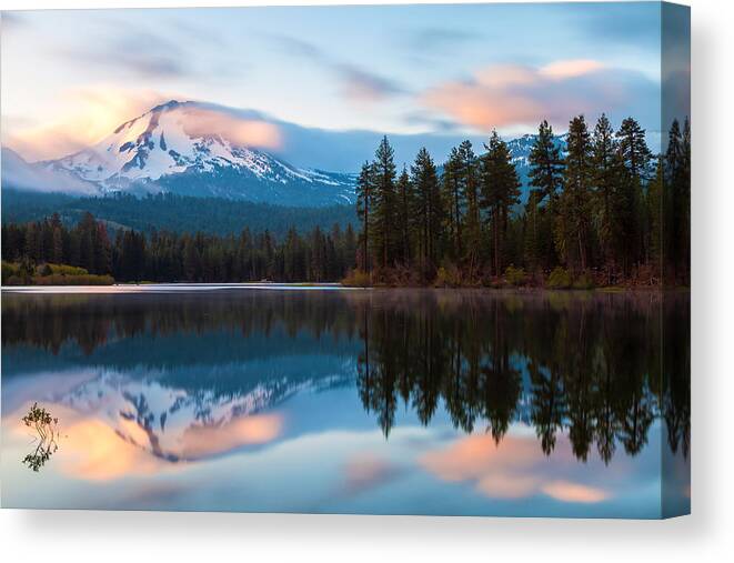 Landscape Canvas Print featuring the photograph Mt Lassen at Sunrise by Jonathan Nguyen