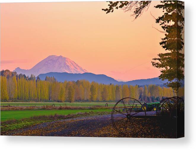 Mount Rainier Canvas Print featuring the photograph Mt Rainier from the Redmond Valley by Alvin Kroon