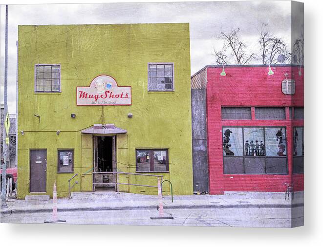 Restaurant Canvas Print featuring the photograph Mug Shots Austin Texas by Betsy Knapp