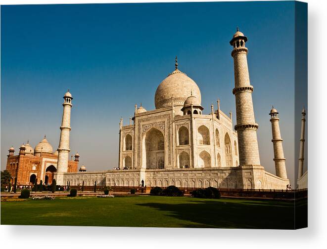 Taj Mahal Canvas Print featuring the photograph For Mumtaz Mahal by Bo Nielsen