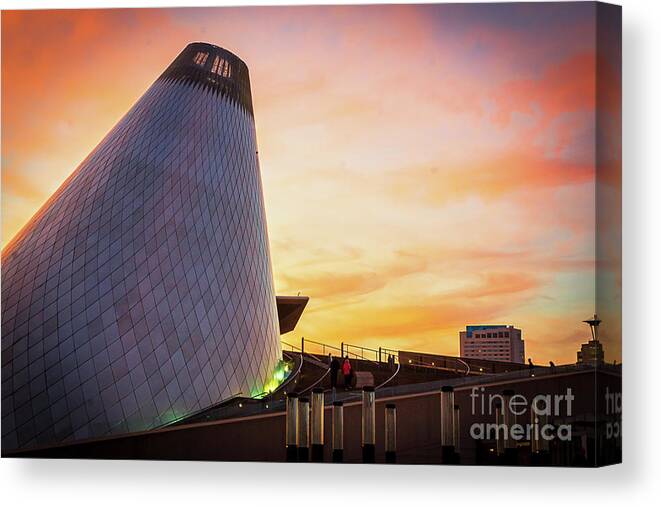 Golden Hour Canvas Print featuring the photograph Museum Of Glass Tower#2 by Sal Ahmed
