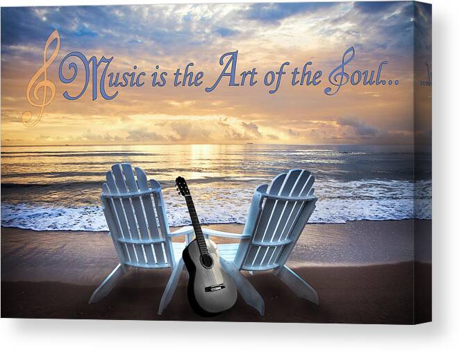 Clouds Canvas Print featuring the photograph Music is the Art of the Soul by Debra and Dave Vanderlaan