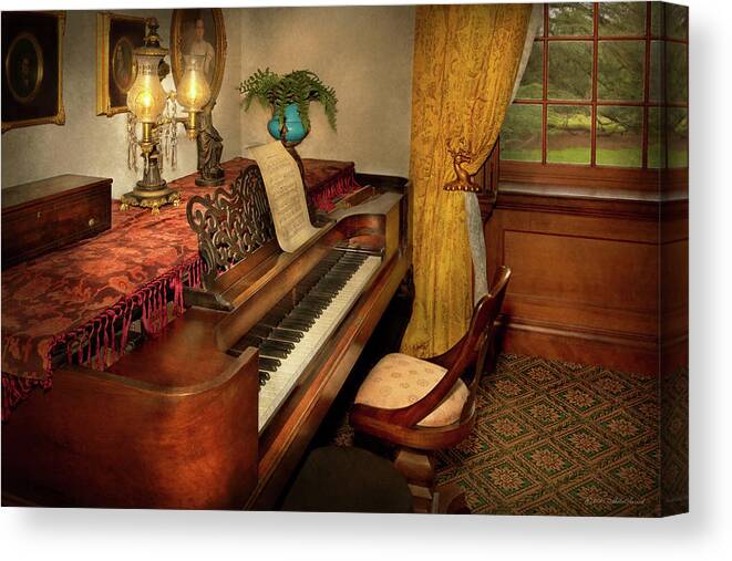 Recital Canvas Print featuring the photograph Music - Piano - What's the score by Mike Savad