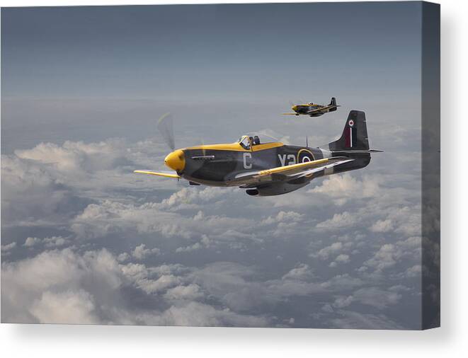 Aircraft Canvas Print featuring the photograph Mustang - 442 Sqdn RCAF by Pat Speirs