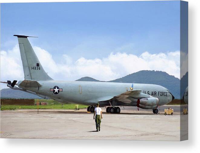 Aviation Canvas Print featuring the digital art My Baby KC-135 by Peter Chilelli