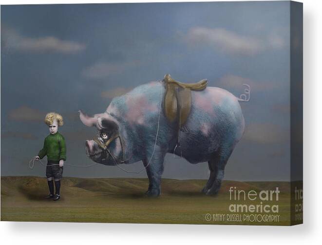 Pig Canvas Print featuring the photograph My Pony by Kathy Russell