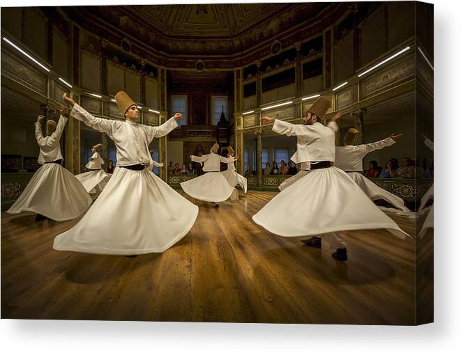 Istanbul Canvas Print featuring the photograph Mystics Dancers by Walde Jansky