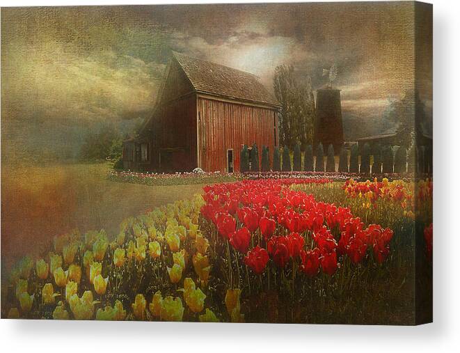 Skagit Valley Canvas Print featuring the photograph Mythical tulip farm by Jeff Burgess