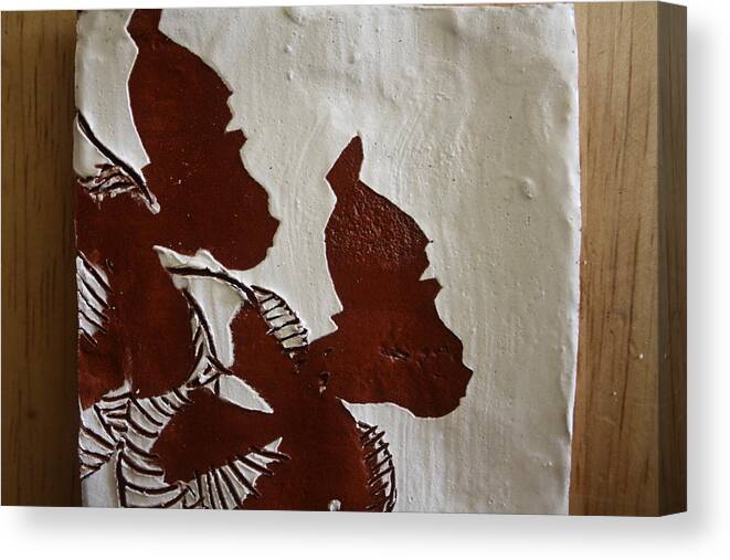 Jesus Canvas Print featuring the ceramic art Nakato and Babirye - twins 2 - tile by Gloria Ssali