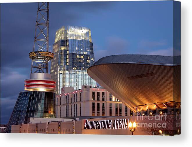 Nashville Canvas Print featuring the photograph Nashville Tennessee - City View by Brian Jannsen