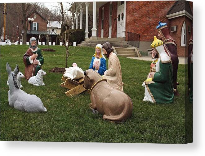Nativity Canvas Print featuring the photograph Nativity scene by Karl Rose