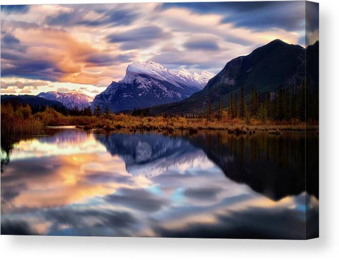 Sunrise Canvas Print featuring the photograph Natural Mirror by Nicki Frates