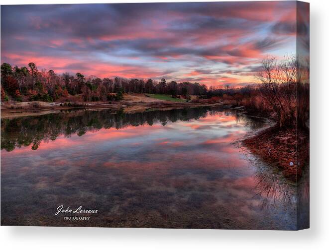 Nature Canvas Print featuring the photograph Nature Reserve Reflections by John Loreaux