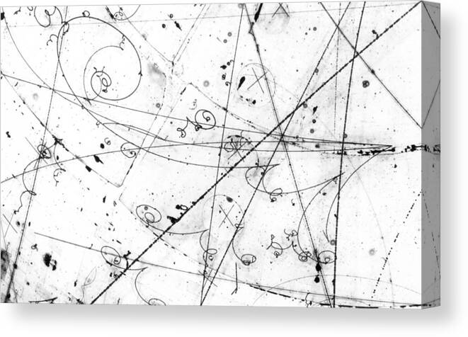 Salt Canvas Print featuring the photograph Neutrino Particle Interaction Event by Fermi National Accelerator Laboratory