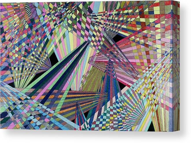 Kaleidoscope Canvas Print featuring the drawing New Beginnings by Lesa Weller
