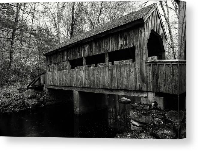 Bridge Canvas Print featuring the photograph New England Covered Bridge by Kyle Lee