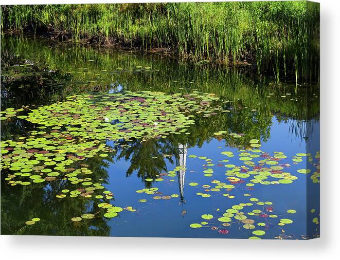 Summer Canvas Print featuring the photograph New England Summer Pond by Alan L Graham