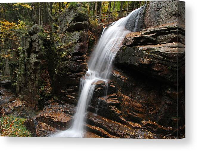 Avalanche Falls Canvas Print featuring the photograph New Hampshire Avalanche Waterfall by Juergen Roth