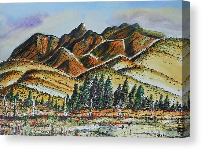 New Mexico Canvas Print featuring the painting New Mexico Back Country by Terry Banderas