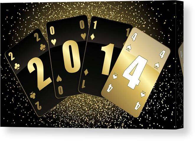 New Year 2014 Canvas Print featuring the digital art New Year 2014 by Maye Loeser