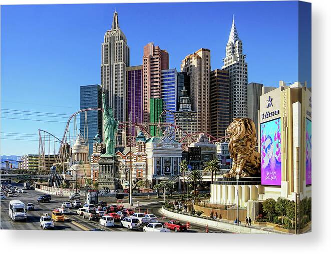 Las Vegas Canvas Print featuring the photograph New York, New York by Tatiana Travelways
