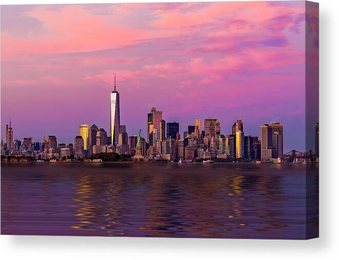 World Trade Center Canvas Print featuring the photograph New York City NYC Landmarks by Susan Candelario