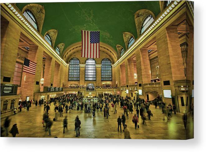 Architecture Canvas Print featuring the photograph New York Minute by Evelina Kremsdorf