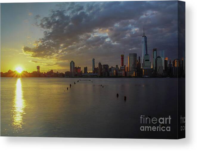 Hudson River Canvas Print featuring the photograph New York New York by Brian Kamprath