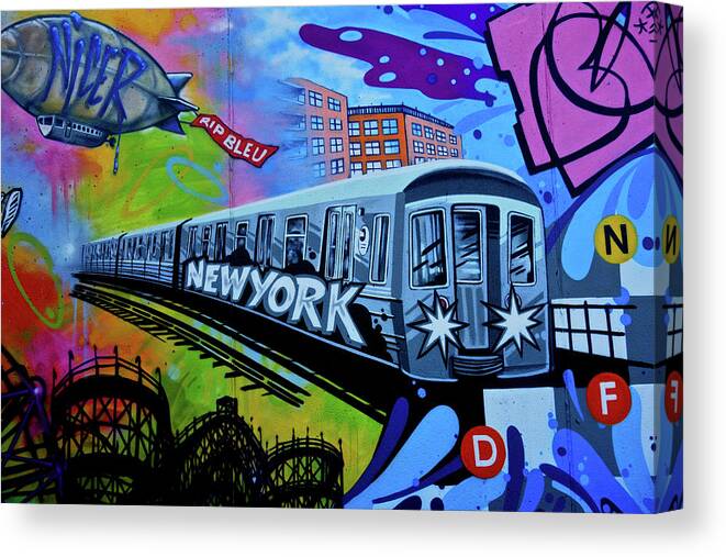 New York Train Canvas Print featuring the photograph New York Train by Joan Reese