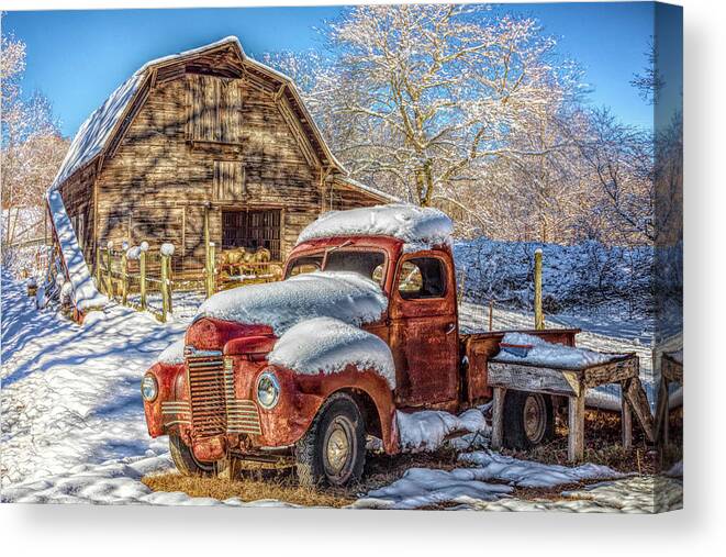 1939 Canvas Print featuring the photograph Nice Ride in Winter by Debra and Dave Vanderlaan