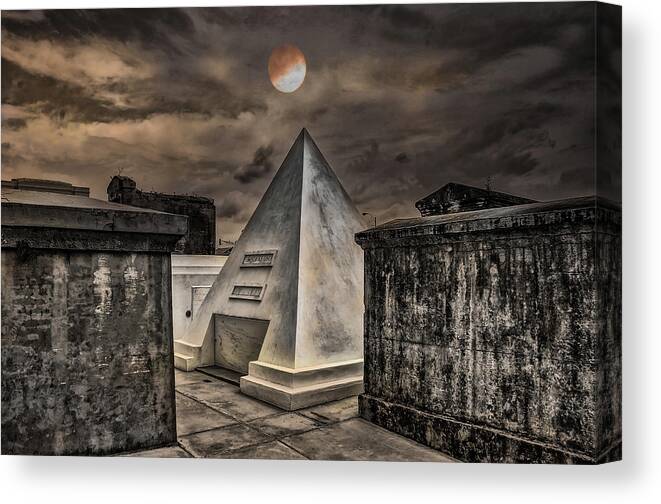 Nicholas Cage's Canvas Print featuring the photograph Nicholas Cage's Pyramid Tomb - New Orleans by Bill Cannon