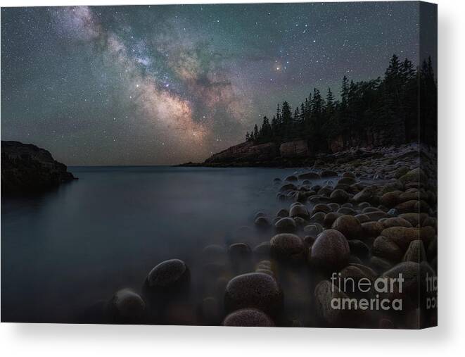 Acadia National Park Canvas Print featuring the photograph Night Cove by Michael Ver Sprill