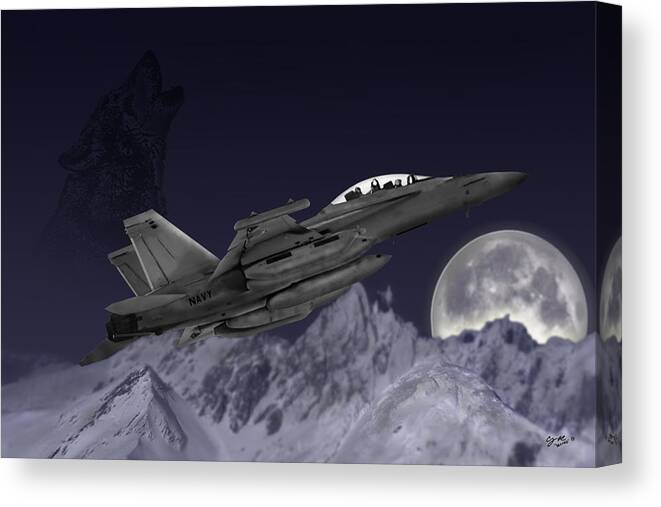 Aircraft Canvas Print featuring the digital art Night Egress by Clay Greunke