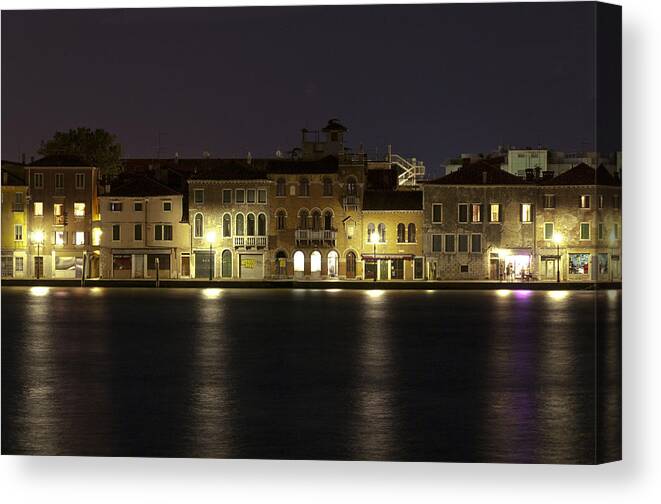 Venice Canvas Print featuring the photograph Night Lights by Marion Galt