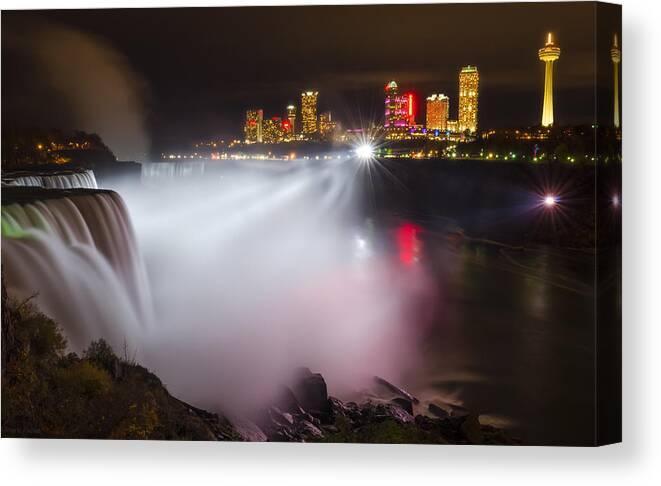 Man Cave Canvas Print featuring the photograph Night Lights by Mark Papke