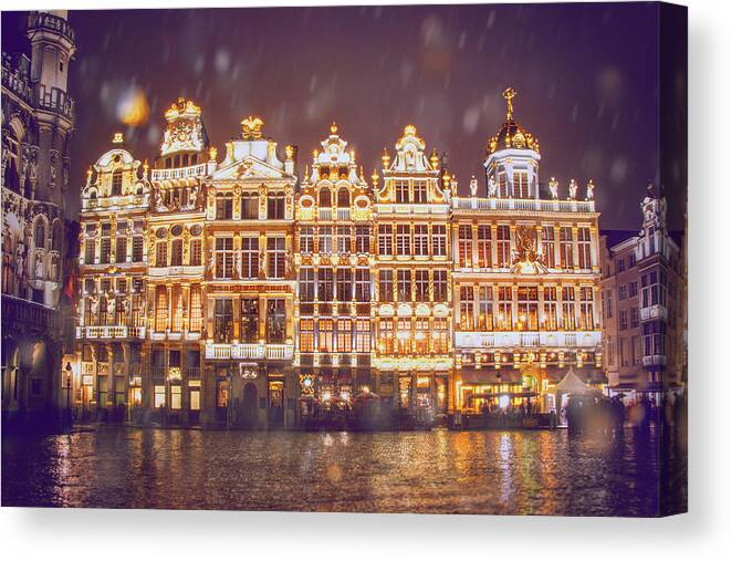 Brussels Canvas Print featuring the photograph Night Rhymes by Iryna Goodall