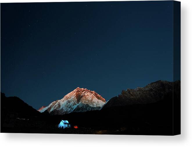 Night Canvas Print featuring the photograph Night Sky in the Himalayas by Jose Luis Vilchez