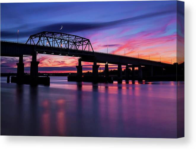 Secaucus Canvas Print featuring the photograph NJ Meadowlands Sunset by Susan Candelario
