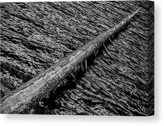 Black And White Canvas Print featuring the photograph No Splash Down by Michael Brungardt