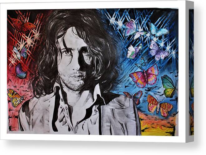 Syd Barrett Canvas Print featuring the painting No Sugar Is Enough To Bring Sweetness To His Cup by Kuba Stronski