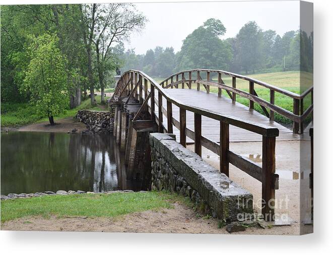 The Old Manse Canvas Print featuring the photograph North Bridge by Leslie M Browning