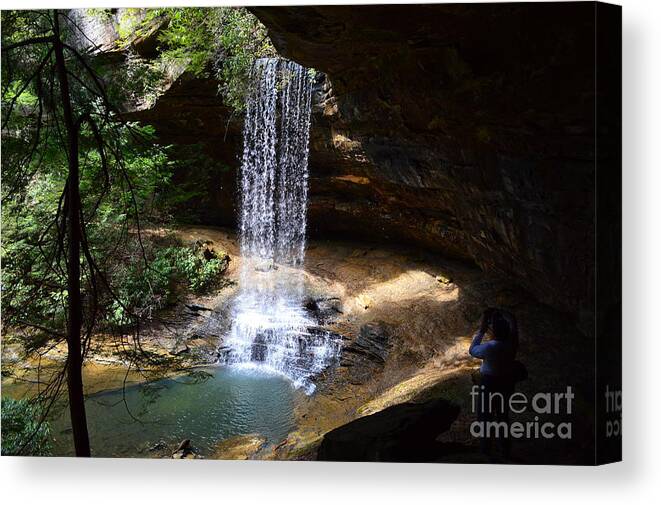 Water Canvas Print featuring the photograph Northrup Falls Bottom by Stacie Siemsen