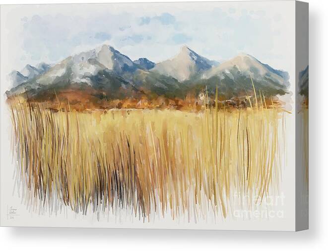 Alps Canvas Print featuring the painting Not far away by Ivana Westin