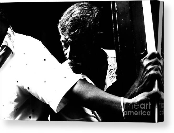 Black And White Photos Canvas Print featuring the photograph Not to be anywhere by Venura Herath