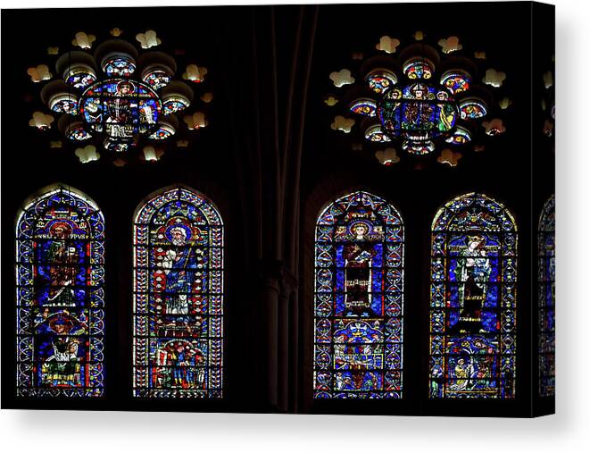 Architecture Canvas Print featuring the digital art Notre Dame de Chartes Cathedral by Carol Ailles