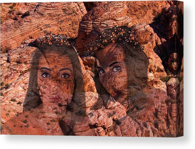 Las Vegas Canvas Print featuring the photograph Nymphs of the Red Rocks by Richard Henne