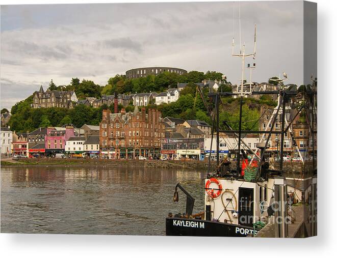 Oban Canvas Print featuring the photograph Oban Harbour Two by Bob Phillips
