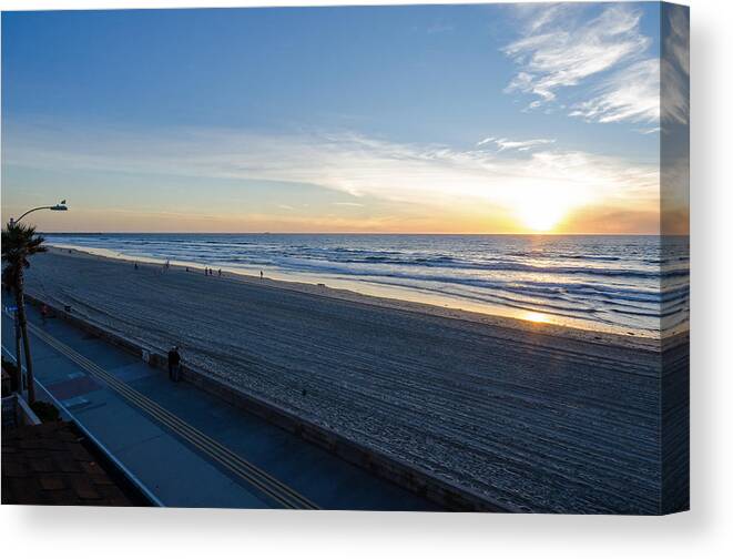 Ocean Front Walk Canvas Print featuring the photograph Ocean Front Walk by Susan McMenamin